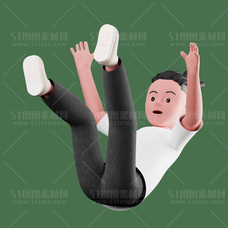 C4D人物素材卡通3D人物PNG活动促销素材透明图角色人物23103100205