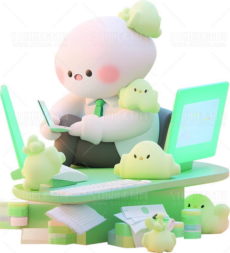 C4D人物素材卡通3D人物PNG活动促销素材透明图角色人物23103100206