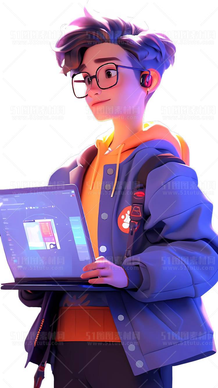 C4D人物素材卡通3D人物PNG活动促销素材透明图角色人物23103100209