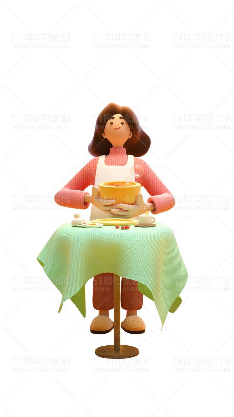 C4D人物素材卡通3D人物PNG活动促销素材透明图角色人物23103100212