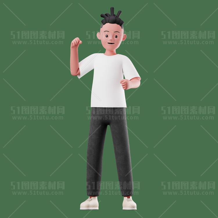 C4D人物素材卡通3D人物PNG活动促销素材透明图角色人物23103100213