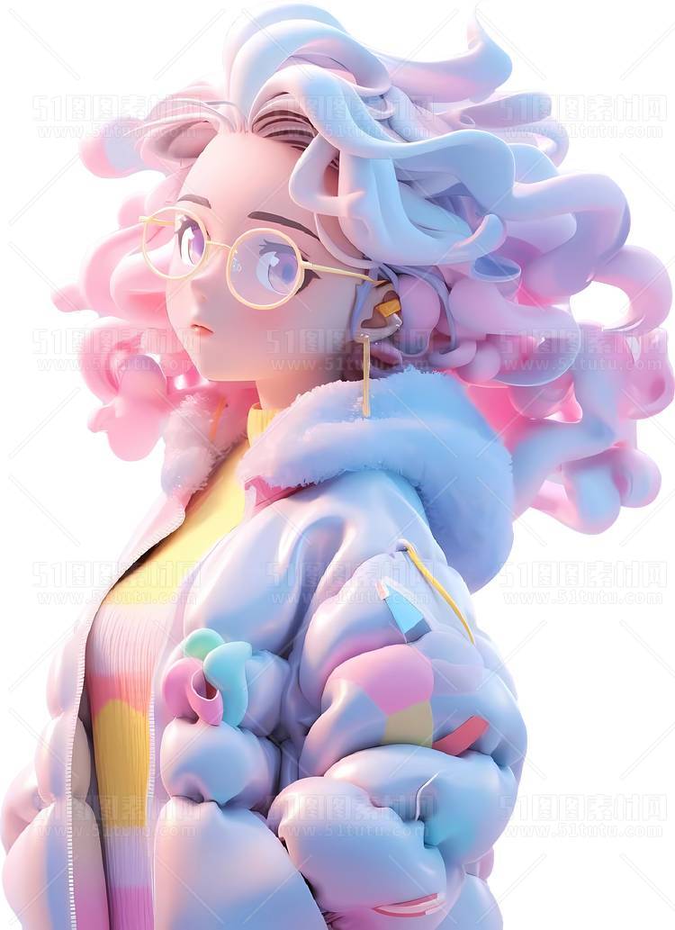 C4D人物素材卡通3D人物PNG活动促销素材透明图角色人物23103100215