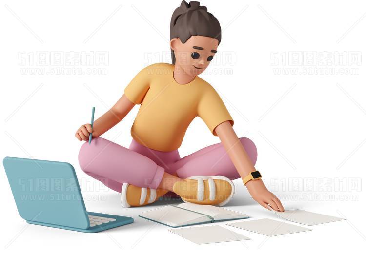 C4D人物素材卡通3D人物PNG活动促销素材透明图角色人物23103100220