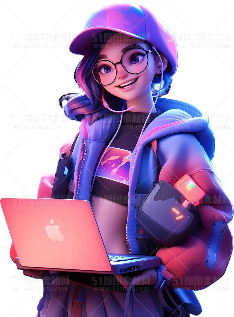 C4D人物素材卡通3D人物PNG活动促销素材透明图角色人物23103100225