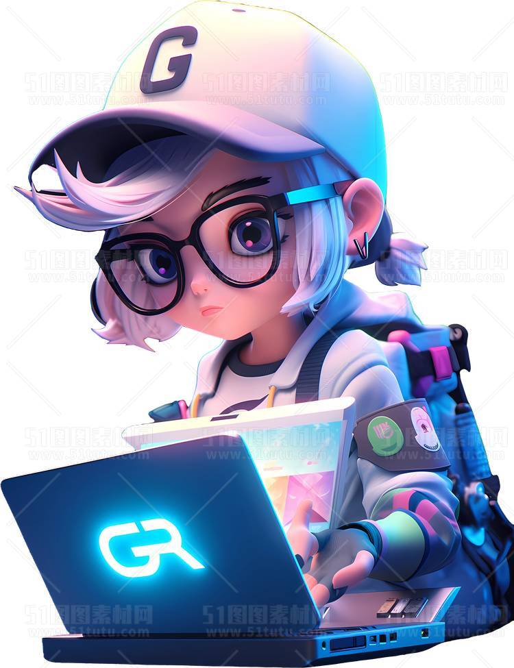 C4D人物素材卡通3D人物PNG活动促销素材透明图角色人物23103100226