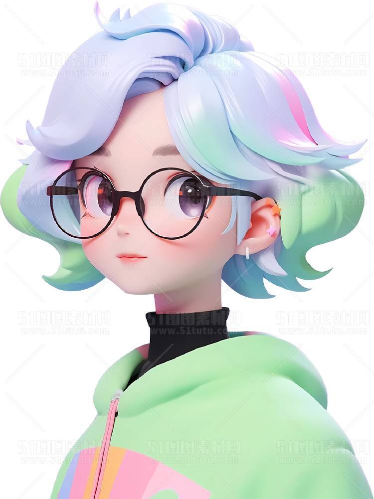 C4D人物素材卡通3D人物PNG活动促销素材透明图角色人物23103100229