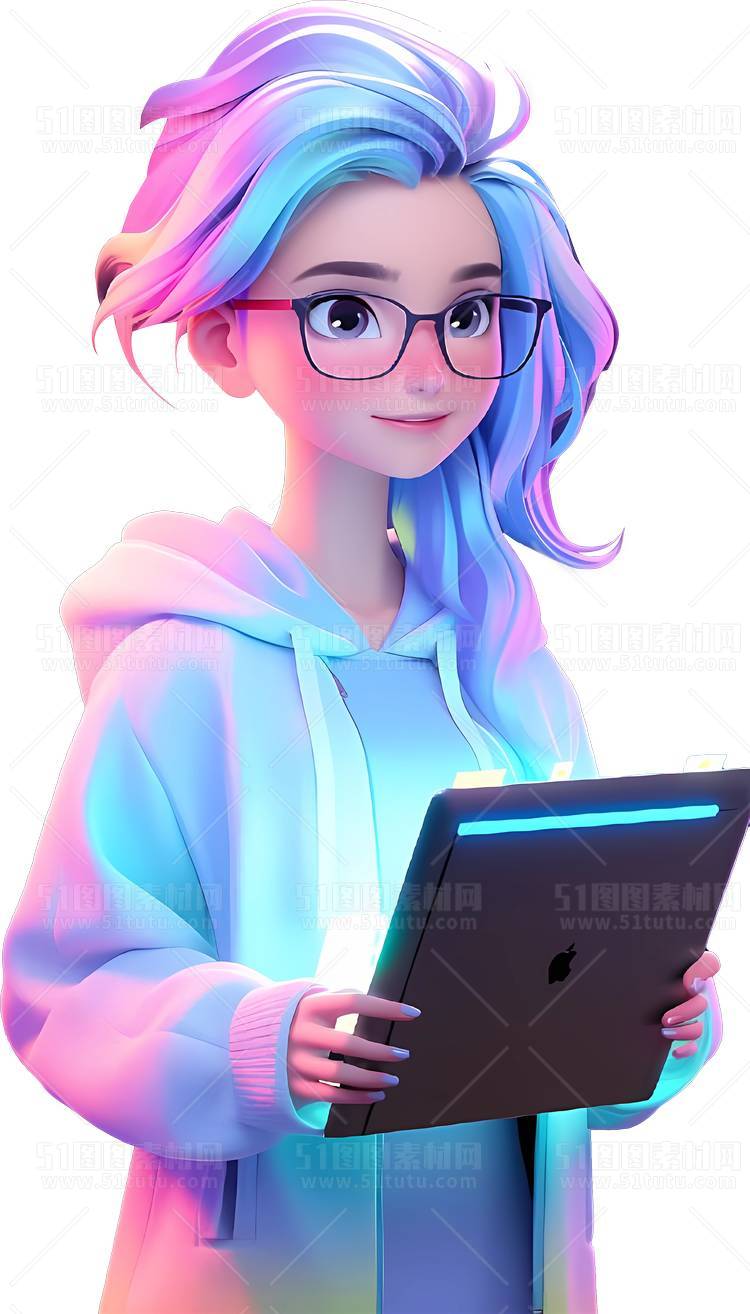 C4D人物素材卡通3D人物PNG活动促销素材透明图角色人物23103100230