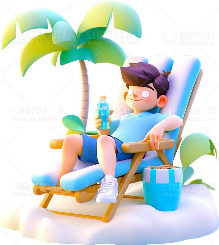 C4D人物素材卡通3D人物PNG活动促销素材透明图角色人物23103100234