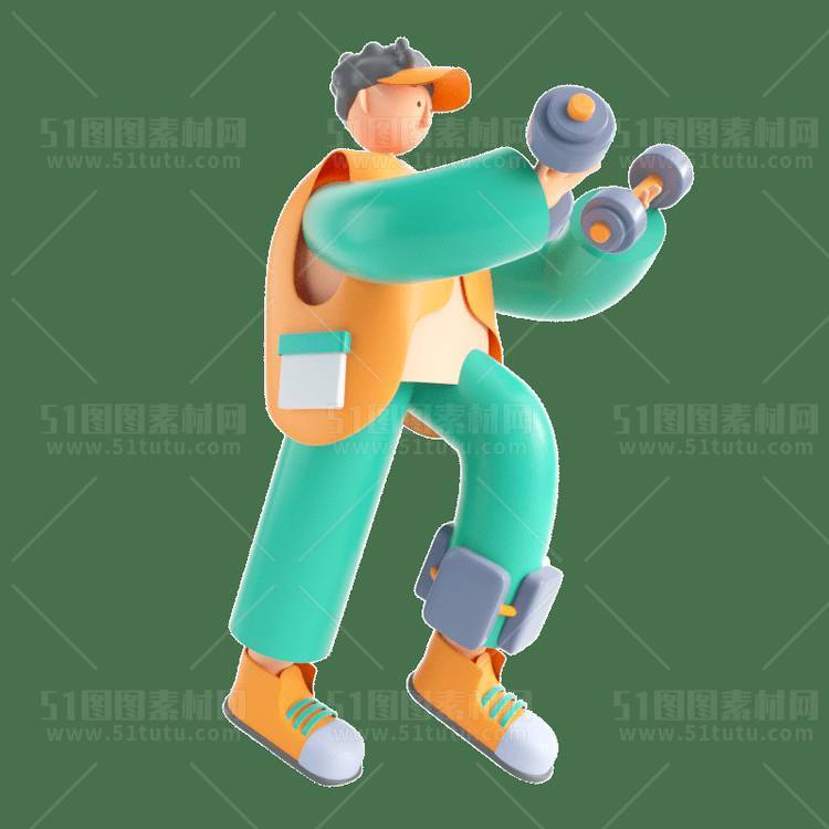 C4D人物素材卡通3D人物PNG活动促销素材透明图角色人物23103100235