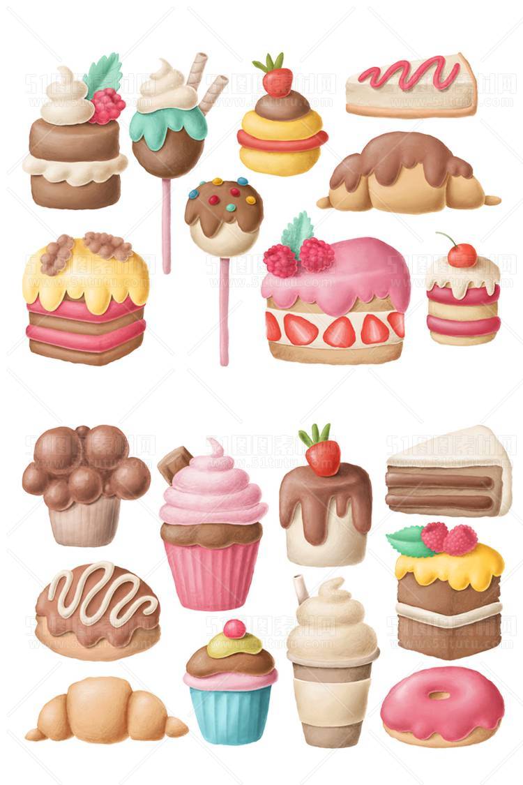 免抠透明图素材PNG格式卡通抽象笔刷手绘标签23103100523