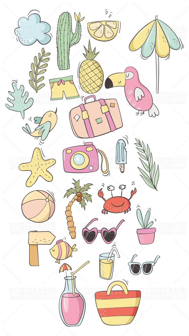 免抠透明图素材PNG格式卡通抽象笔刷手绘标签23103100843