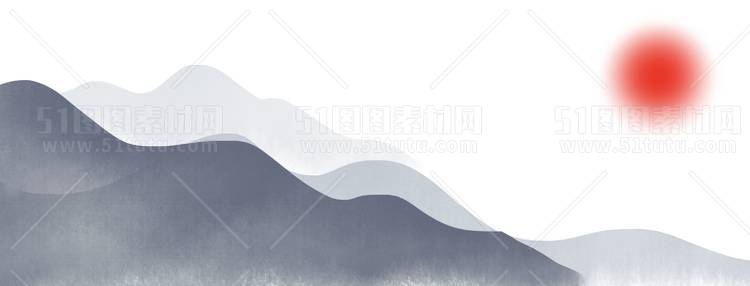 中国风景上水图笔墨画PNG免扣图背景透明图23110600004