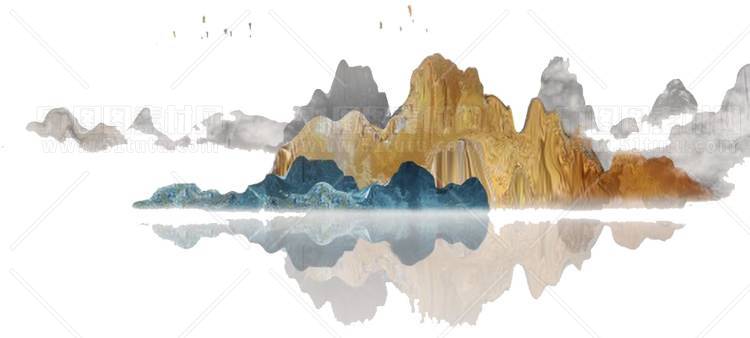 中国风景上水图笔墨画PNG免扣图背景透明图23110600008