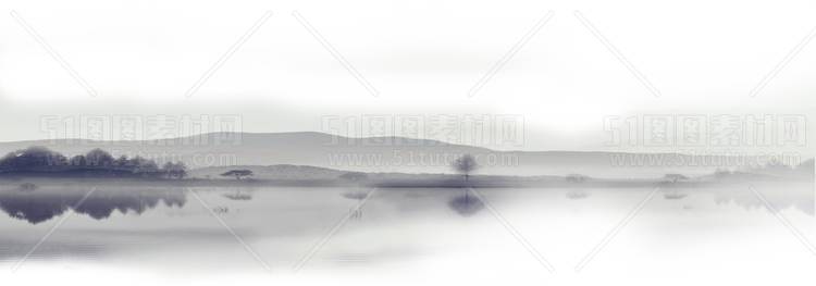 中国风景上水图笔墨画PNG免扣图背景透明图23110600020