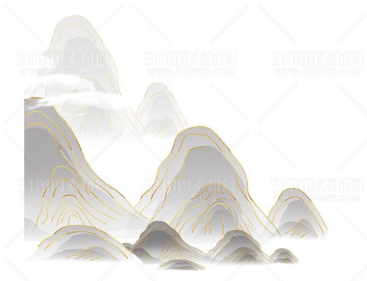 中国风景上水图笔墨画PNG免扣图背景透明图23110600021