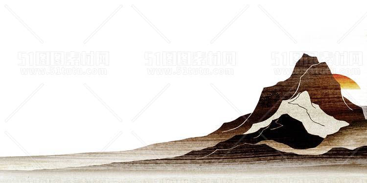 中国风景上水图笔墨画PNG免扣图背景透明图23110600032