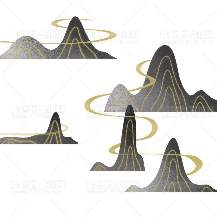 中国风景上水图笔墨画PNG免扣图背景透明图23110600069