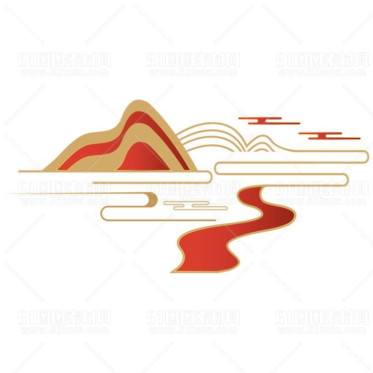 中国风景上水图笔墨画PNG免扣图背景透明图23110600077