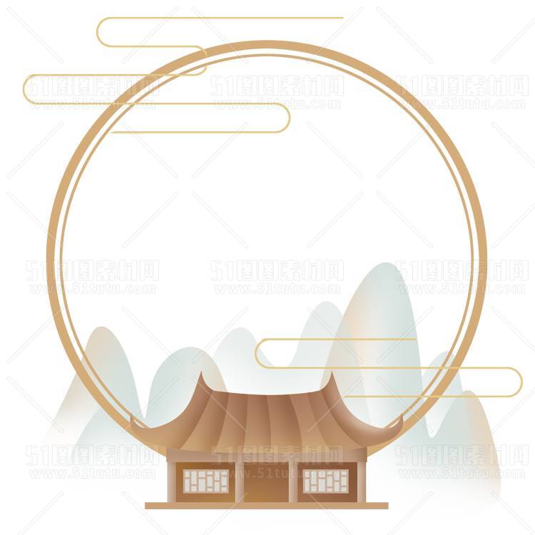 中国风景上水图笔墨画PNG免扣图背景透明图23110600078