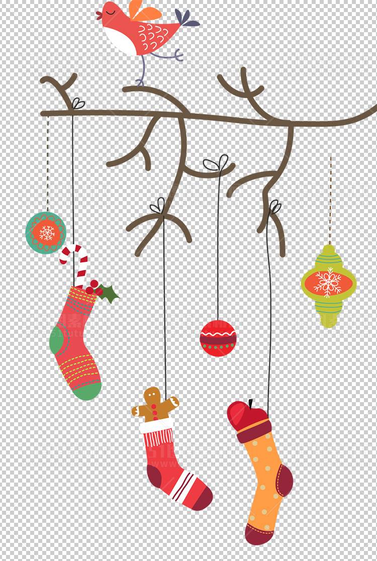 圣诞节素材PNG透明背景免抠图圣诞树老人雪花01934