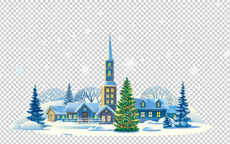 圣诞节素材PNG透明背景免抠图圣诞树老人雪花01962