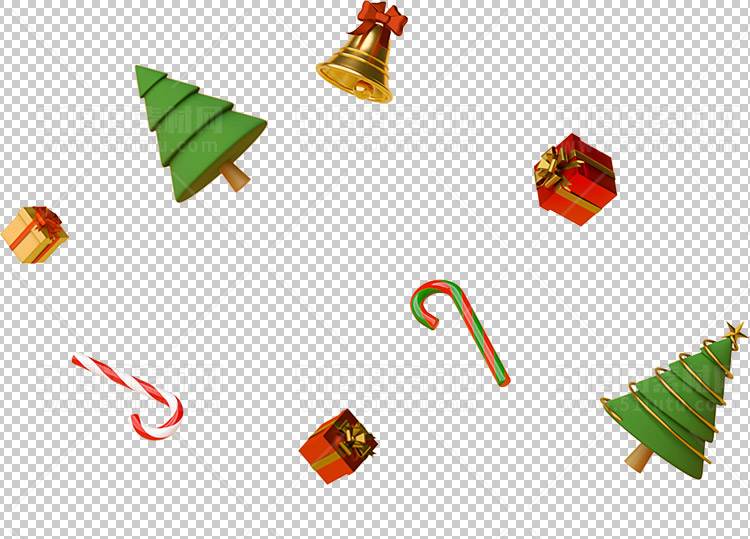 圣诞节素材PNG透明背景免抠图圣诞树老人雪花01985