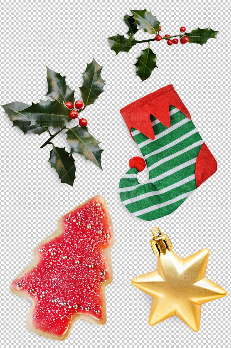 圣诞节素材PNG透明背景免抠图圣诞树老人雪花01987