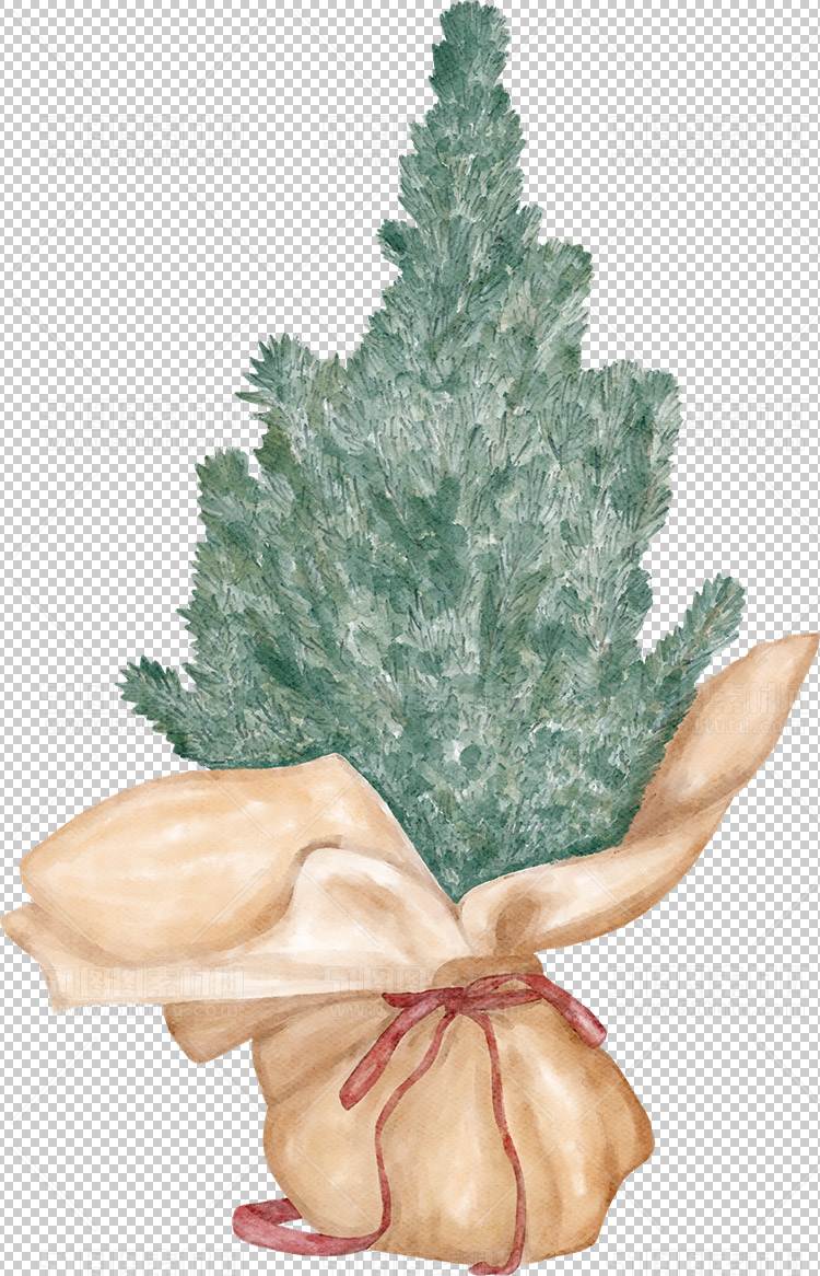 圣诞节素材PNG透明背景免抠图圣诞树老人雪花02065