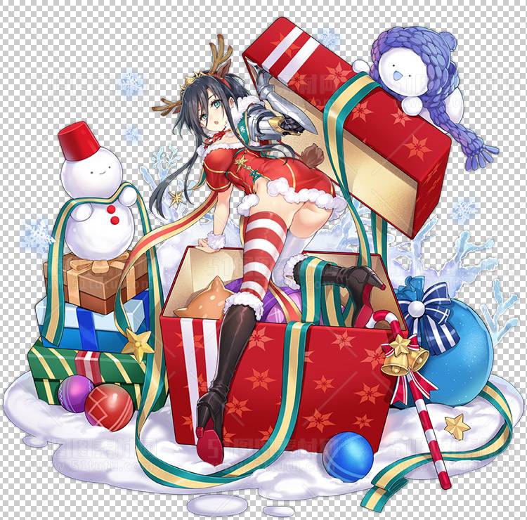 圣诞节素材PNG透明背景免抠图圣诞树老人雪花02069