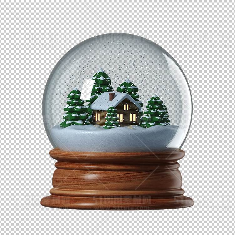 圣诞节素材PNG透明背景免抠图圣诞树老人雪花02076