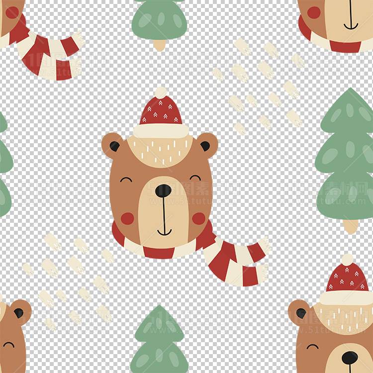 圣诞节素材PNG透明背景免抠图圣诞树老人雪花02095