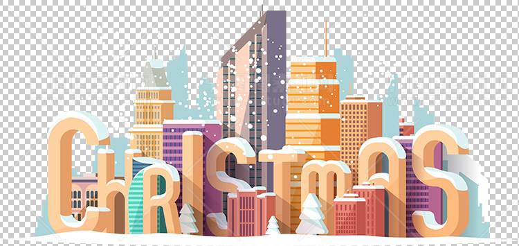 圣诞节素材PNG透明背景免抠图圣诞树老人雪花02099