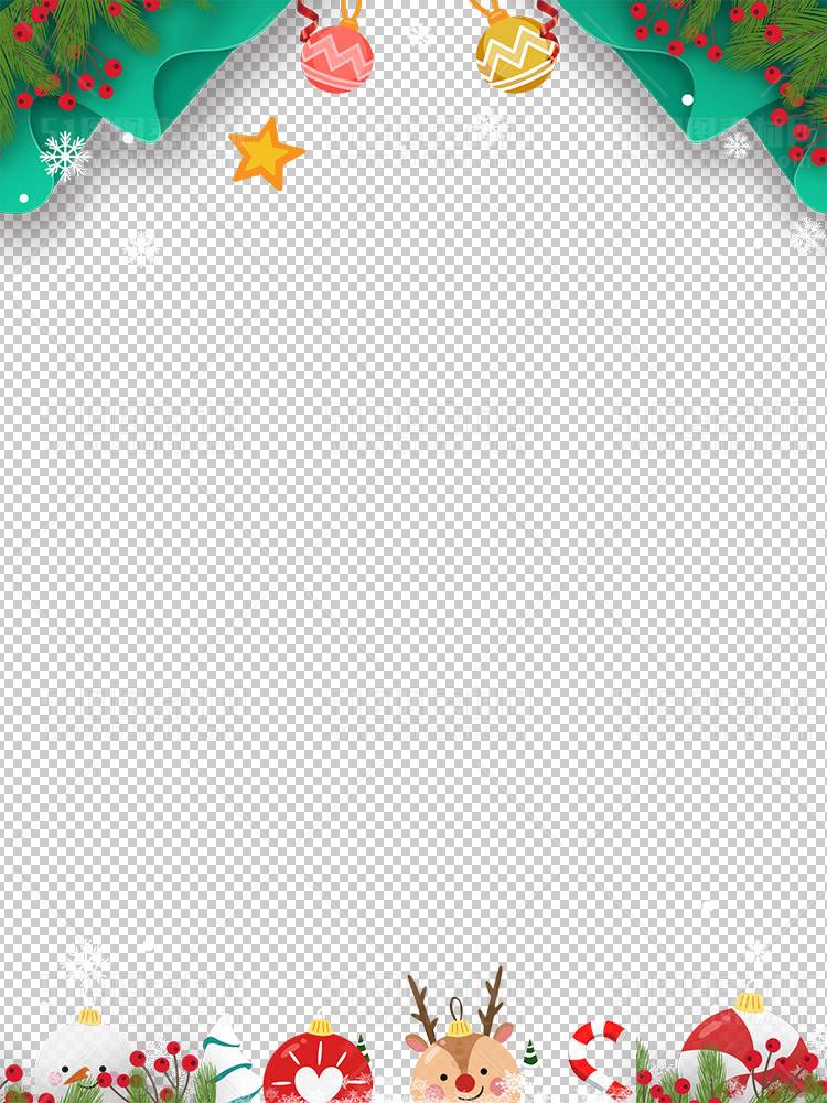 圣诞节素材PNG透明背景免抠图圣诞树老人雪花02100