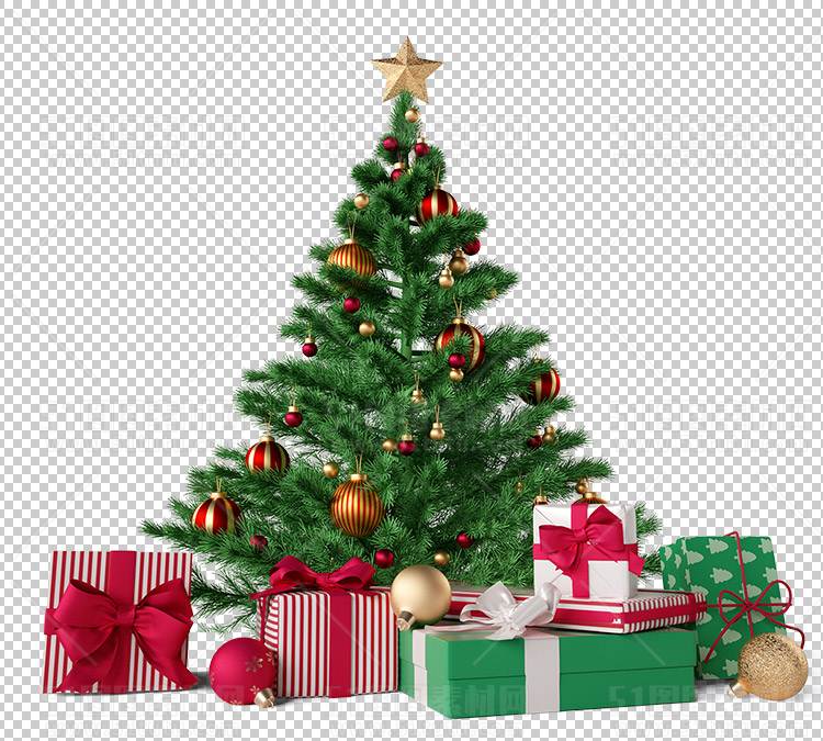 圣诞节素材PNG透明背景免抠图圣诞树老人雪花02136