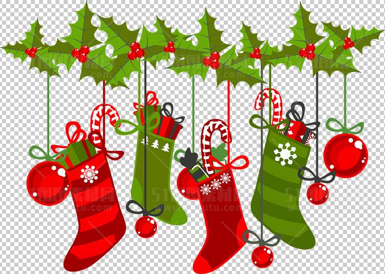 圣诞节素材PNG透明背景免抠图圣诞树老人雪花02148