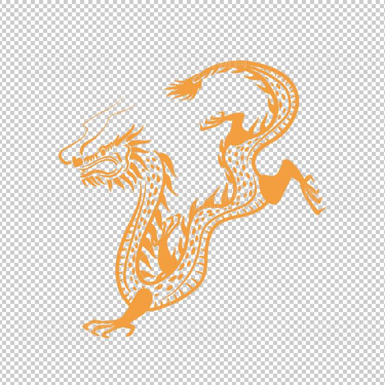 中国风古典龙凤剪纸PNG免抠图透明背景00249