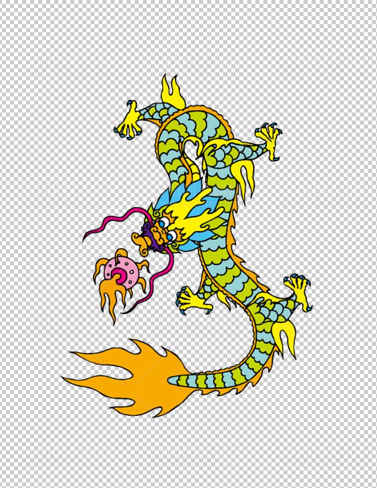 中国风古典龙凤剪纸PNG免抠图透明背景00264