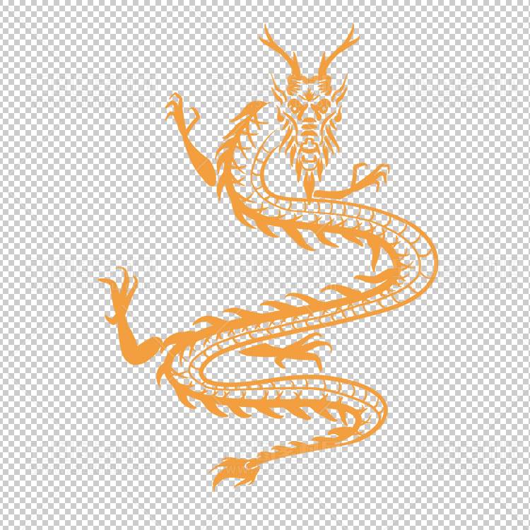 中国风古典龙凤剪纸PNG免抠图透明背景00298