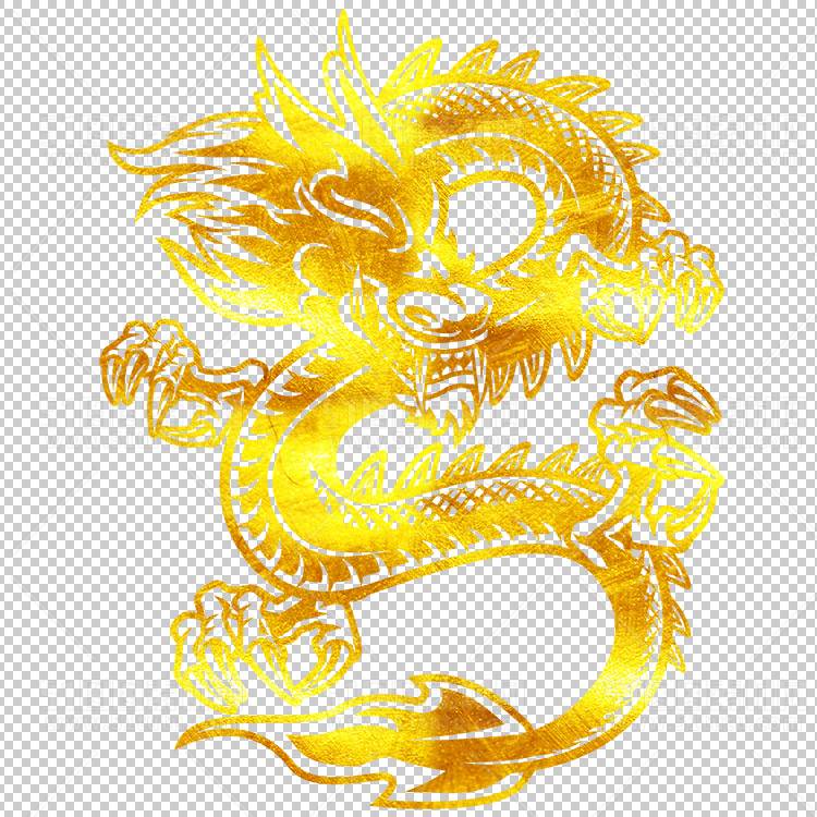 中国风古典龙凤剪纸PNG免抠图透明背景00336