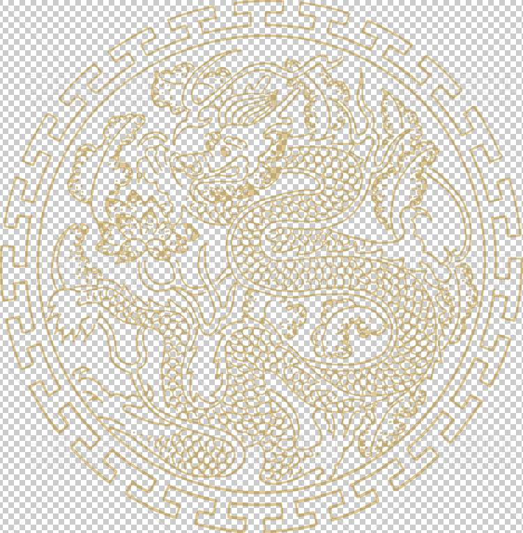 中国风古典龙凤剪纸PNG免抠图透明背景00344
