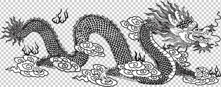 中国风古典龙凤剪纸PNG免抠图透明背景00345