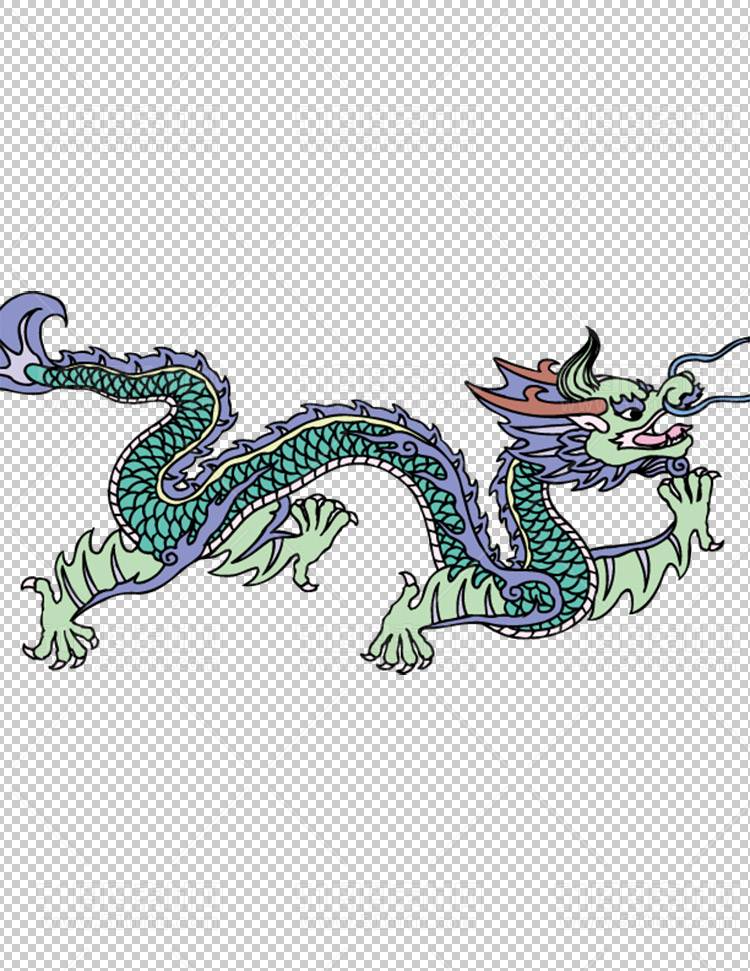 中国风古典龙凤剪纸PNG免抠图透明背景00355