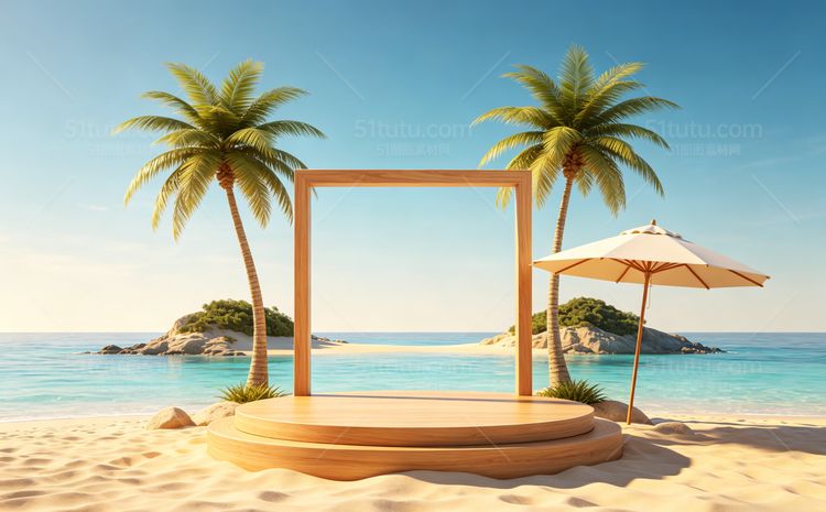 海沙滩场景背景宽横图0031