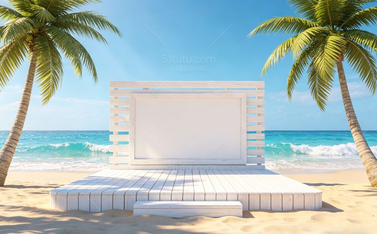海沙滩场景背景宽横图0209