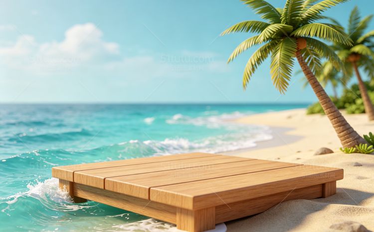 海沙滩场景背景宽横图0242