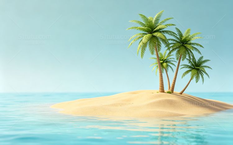 海沙滩场景背景宽横图0114