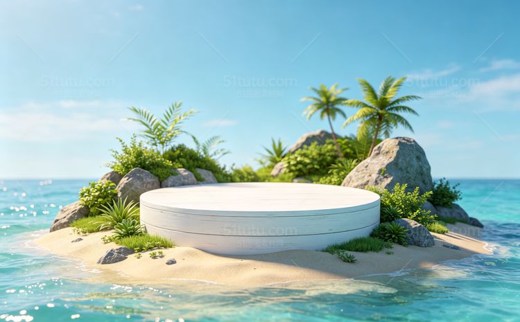 海沙滩场景背景宽横图0349