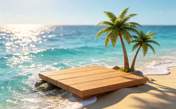 海沙滩场景背景宽横图0285