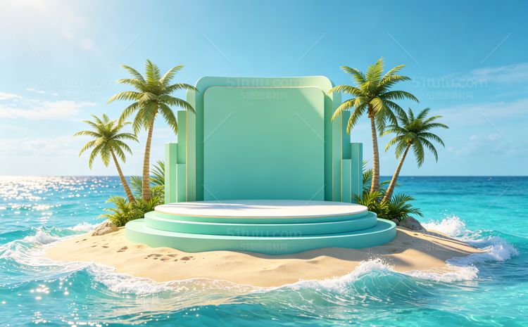 海沙滩场景背景宽横图0176