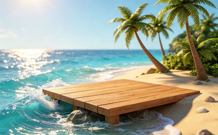 海沙滩场景背景宽横图0271